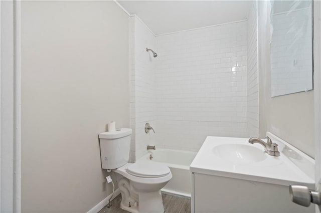 15309 E Mayes Rd, Independence, MO 64050 - full bathroom with vanity, bathing tub / shower combination, and wood finished floors