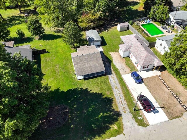 15309 E Mayes Rd, Independence, MO 64050 - aerial view of a pool