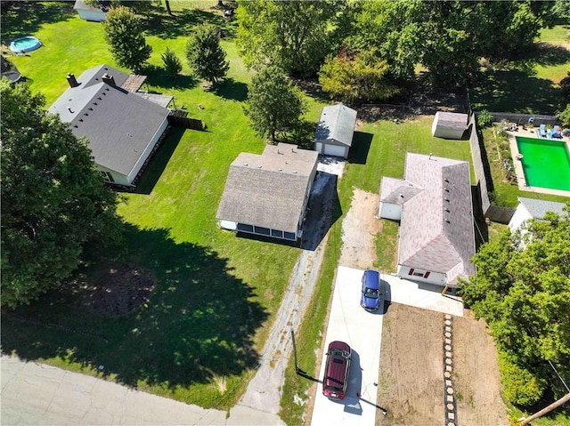 15309 E Mayes Rd, Independence, MO 64050 - drone / aerial view of a pool area