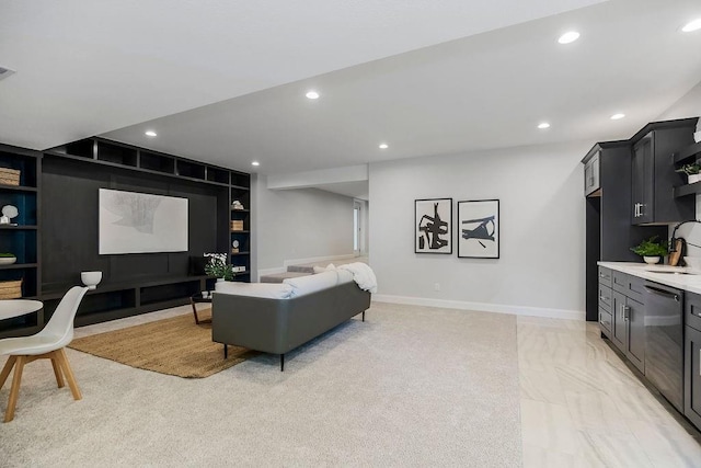 2201 W 74th St, Prairie Village, KS 66208 - living area featuring recessed lighting and built in shelves