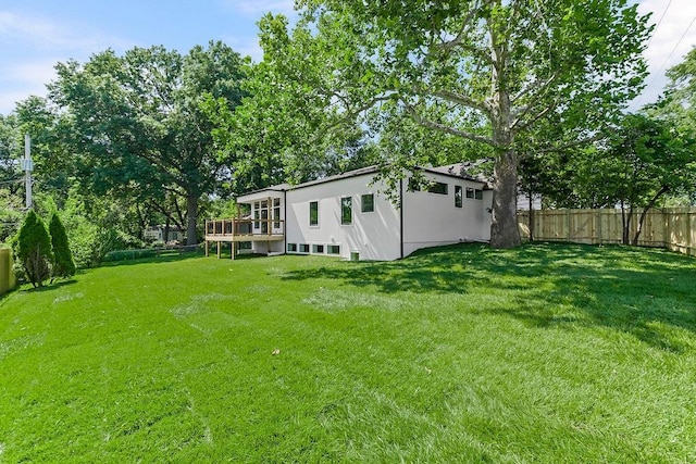 2201 W 74th St, Prairie Village, KS 66208 - fenced backyard featuring a deck