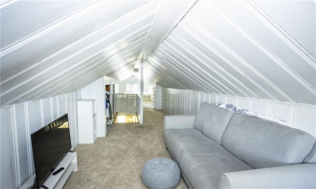 1619 W College St, Independence, MO 64050 - bedroom with lofted ceiling and light colored carpet