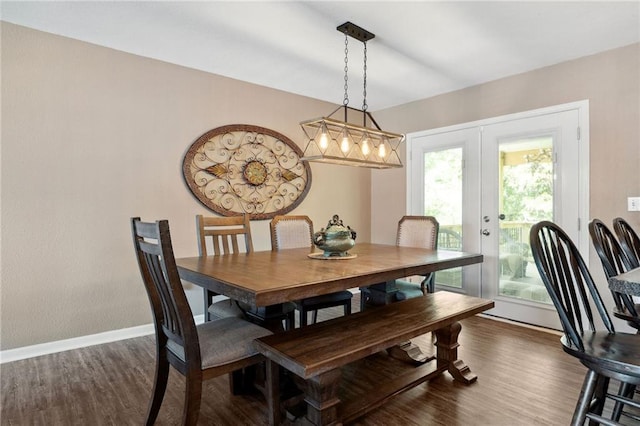 12318 N Wayne Ave, Kansas City, MO 64165 - dining area with french doors and dark wood-type flooring