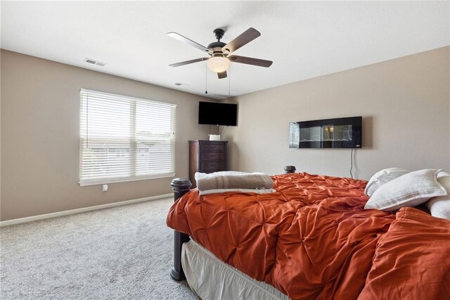 12318 N Wayne Ave, Kansas City, MO 64165 - bedroom with carpet flooring and ceiling fan
