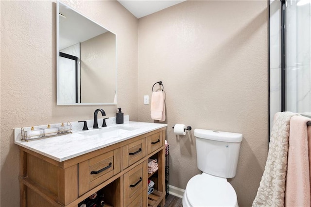 12318 N Wayne Ave, Kansas City, MO 64165 - bathroom with vanity and a textured wall