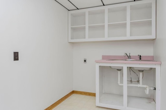 18209 E Moorland St, Pleasant Hill, MO 64080 - laundry room with electric dryer hookup and tile patterned floors