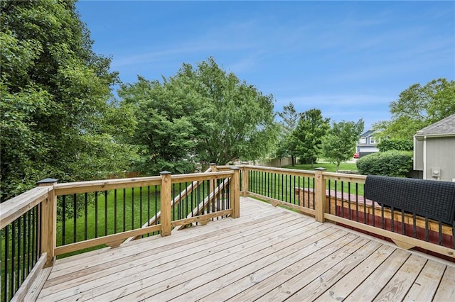 1905 160th St, Basehor, KS 66007 - wooden terrace with a lawn