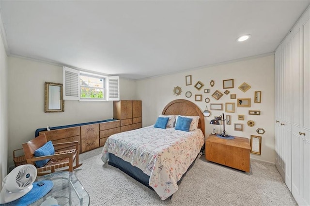 5137 W 75th St, Prairie Village, KS 66208 - carpeted bedroom featuring crown molding and recessed lighting
