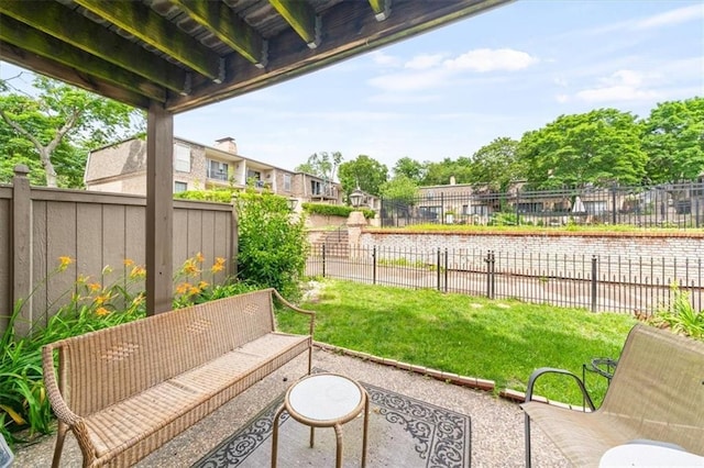 5137 W 75th St, Prairie Village, KS 66208 - fenced backyard with a patio and a residential view