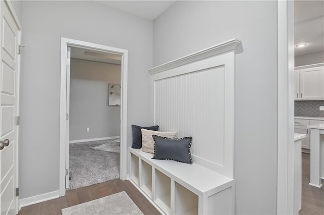 6102 Lewis Dr, Shawnee, KS 66226 - mudroom featuring wood finished floors and baseboards