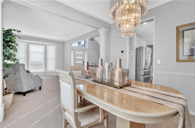 8007 W 131st Ter, Overland Park, KS 66213 - dining room with a chandelier and ornamental molding
