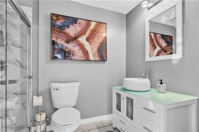 8007 W 131st Ter, Overland Park, KS 66213 - bathroom with marble finish floors, a marble finish shower, and vanity