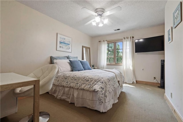 12635 W 183rd St, Overland Park, KS 66013 - bedroom featuring carpet flooring, a textured ceiling, and ceiling fan