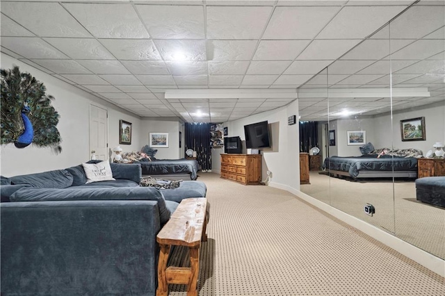 12635 W 183rd St, Overland Park, KS 66013 - carpeted living room with a paneled ceiling