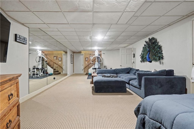 12635 W 183rd St, Overland Park, KS 66013 - living room featuring stairs and carpet