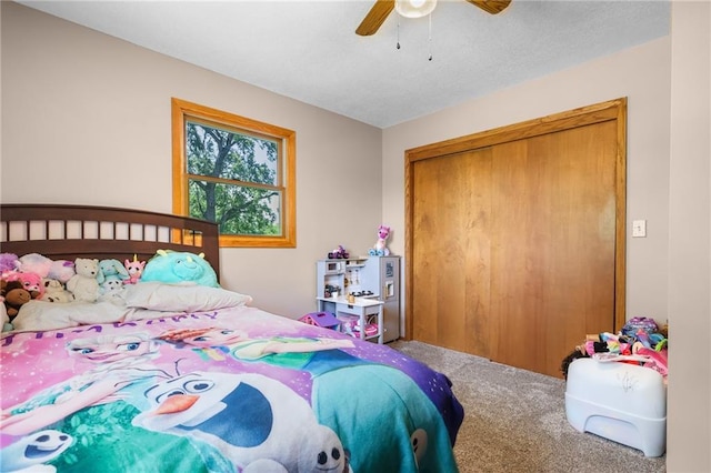 39103 New Lancaster Rd, Lacygne, KS 66040 - carpeted bedroom with a closet and a ceiling fan