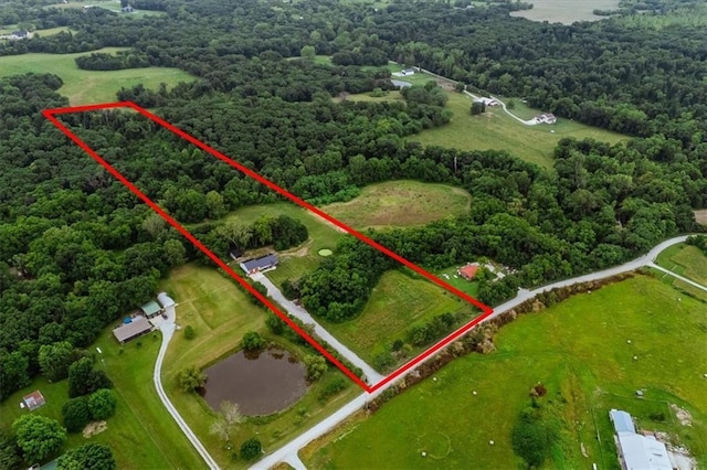 6401 SE Hamilton Rd, Holt, MO 64048 - aerial overview of property's location featuring property boundaries highlighted