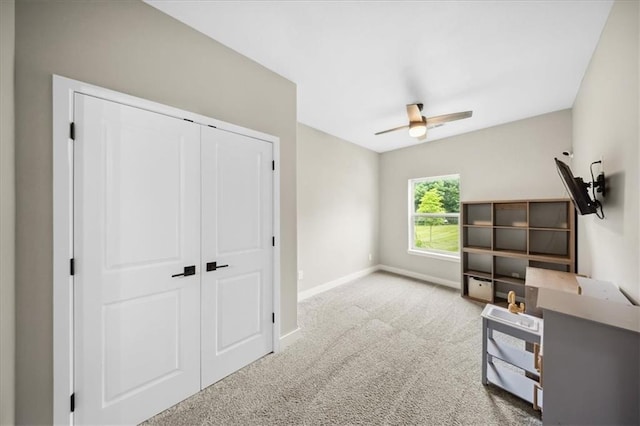 6401 SE Hamilton Rd, Holt, MO 64048 - living area featuring carpet and ceiling fan