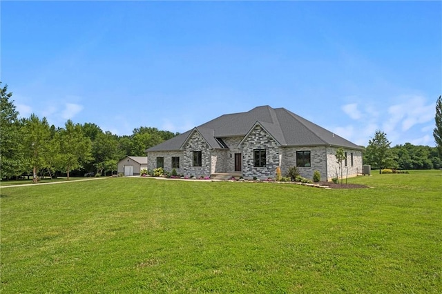 6417 County Road 10508th Rd, Rich Hill, MO 64779 - french provincial home featuring a front lawn