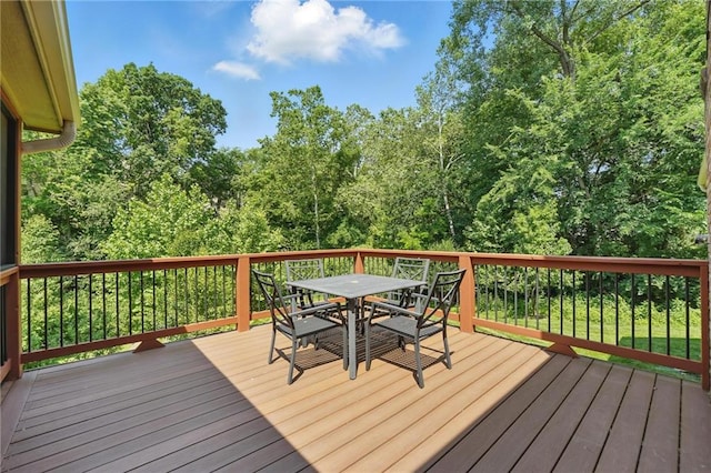 6112 N Mattox Rd, Kansas City, MO 64151 - wooden terrace featuring outdoor dining space