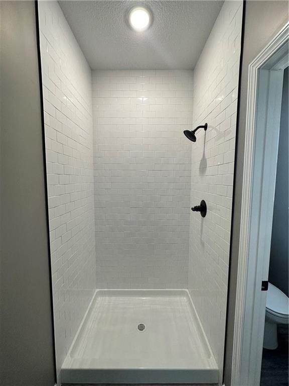 318 NE 51st Rd, Warrensburg, MO 64093 - full bath featuring a textured ceiling and a stall shower