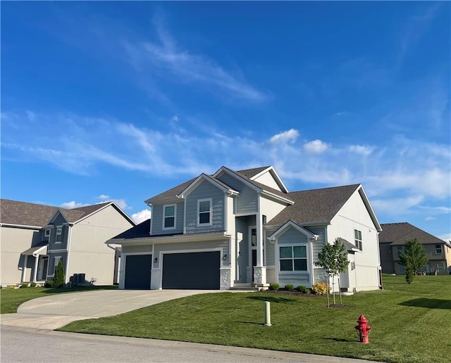 1116 SW Whispering Willow Way, Blue Springs, MO 64064 - view of front of property with a garage, a front yard, driveway, and a residential view