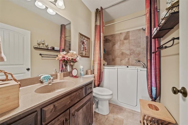 18783 W 165th St, Olathe, KS 66062 - full bathroom with vanity and shower / tub combo with curtain