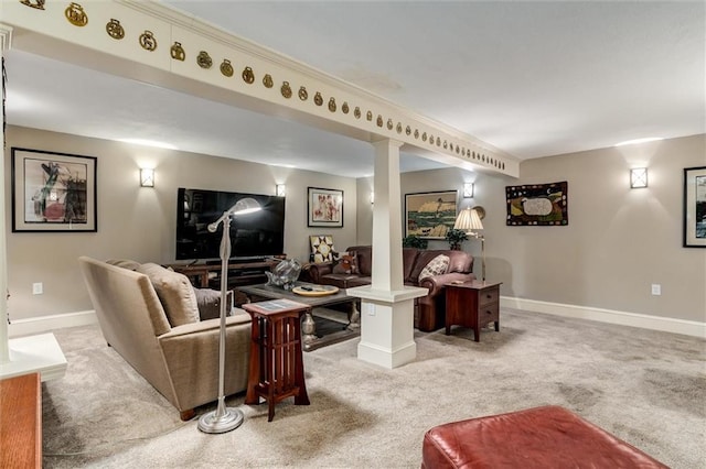 11 Dockside Dr, Lake Tapawingo, MO 64015 - living room featuring light colored carpet and baseboards