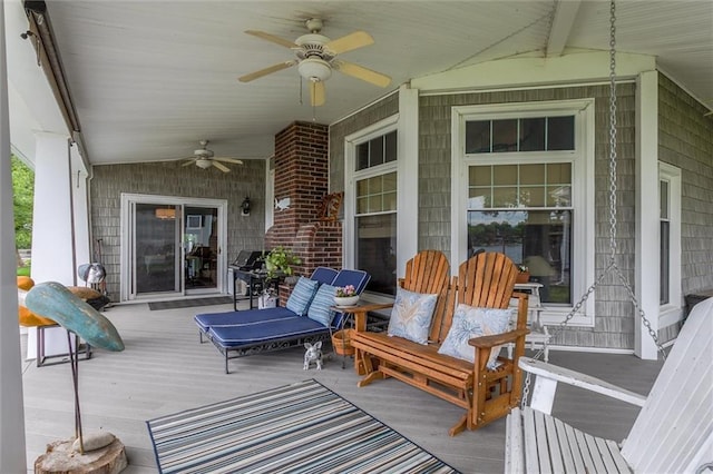11 Dockside Dr, Lake Tapawingo, MO 64015 - wooden deck featuring ceiling fan