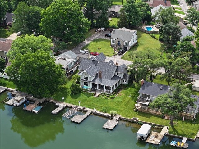 11 Dockside Dr, Lake Tapawingo, MO 64015 - aerial perspective of suburban area featuring a nearby body of water