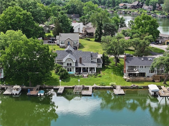 11 Dockside Dr, Lake Tapawingo, MO 64015 - aerial perspective of suburban area with a nearby body of water