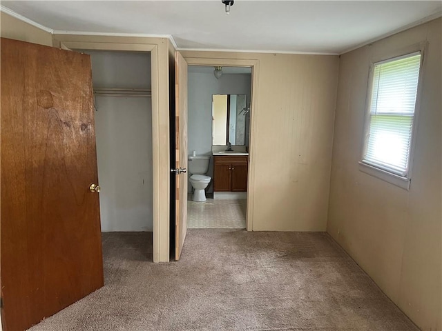 229 E Bates St, Drexel, MO 64742 - unfurnished bedroom with carpet floors, ensuite bath, and a closet