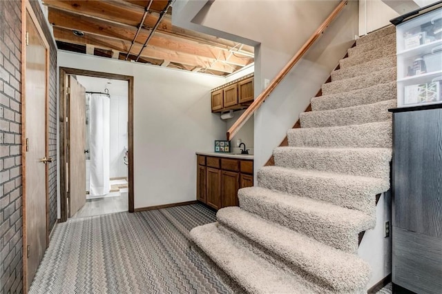 2450 Labette Rd, Ottawa, KS 66067 - staircase with carpet and baseboards