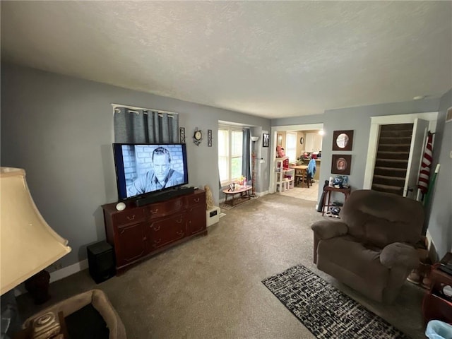 2122 S Scott Ave, Independence, MO 64052 - living area with carpet and a textured ceiling