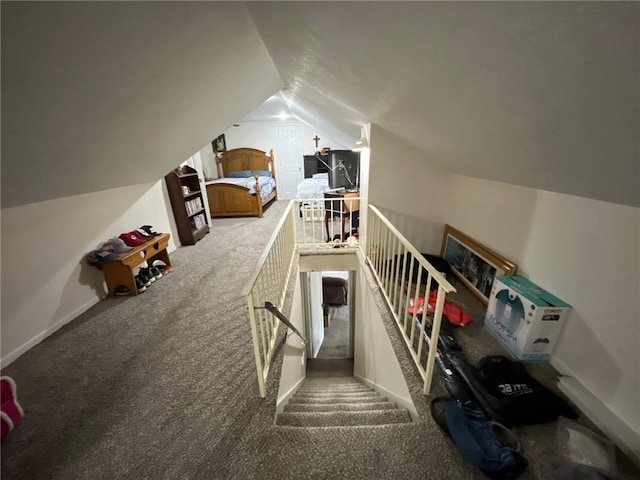 2122 S Scott Ave, Independence, MO 64052 - stairs with vaulted ceiling and carpet floors