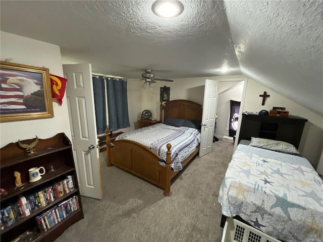 2122 S Scott Ave, Independence, MO 64052 - carpeted bedroom with a textured ceiling and lofted ceiling