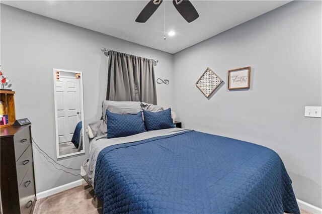 505 S Magdalena St, Concordia, MO 64020 - bedroom with carpet floors and a ceiling fan