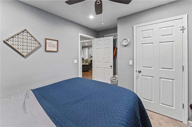 505 S Magdalena St, Concordia, MO 64020 - bedroom with ceiling fan, carpet, and recessed lighting