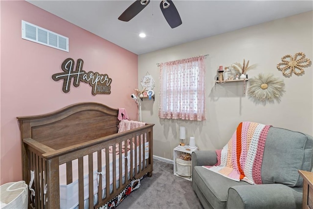 505 S Magdalena St, Concordia, MO 64020 - bedroom with carpet flooring, a ceiling fan, and recessed lighting
