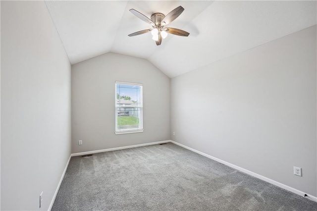 11704 N Laurel Ave, Kansas City, MO 64157 - additional living space featuring a ceiling fan, carpet floors, and lofted ceiling