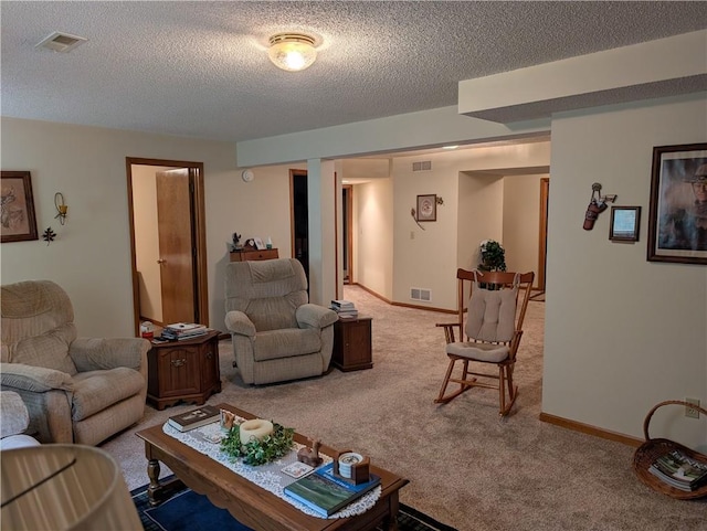 413 Quail Trl, Warrensburg, MO 64093 - carpeted living room with a textured ceiling