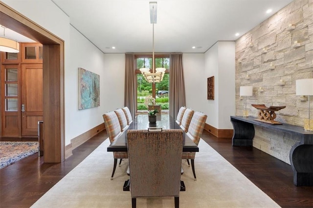 2720 Verona Cir, Mission Hills, KS 66208 - dining room featuring dark wood-style floors and recessed lighting