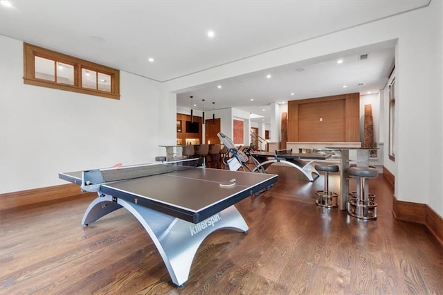2720 Verona Cir, Mission Hills, KS 66208 - game room featuring wood finished floors and recessed lighting