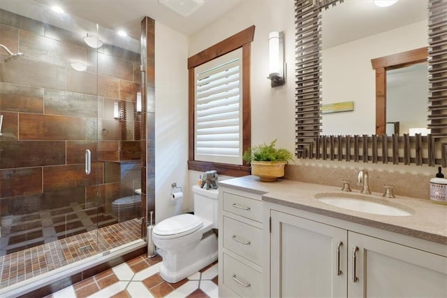 2720 Verona Cir, Mission Hills, KS 66208 - full bath with vanity, a stall shower, and tile patterned floors