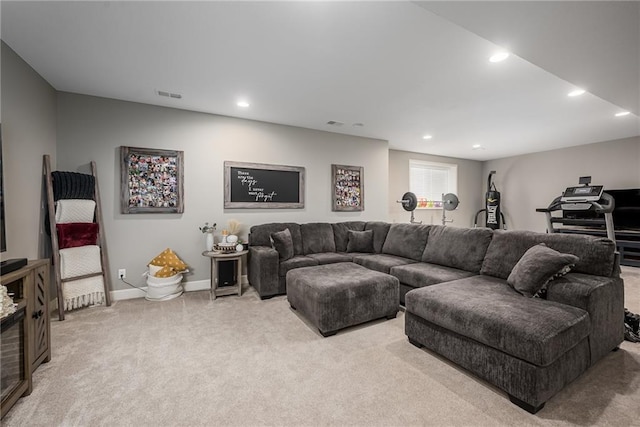 14168 Nicollete Ct, Basehor, KS 66007 - living room with light colored carpet and recessed lighting