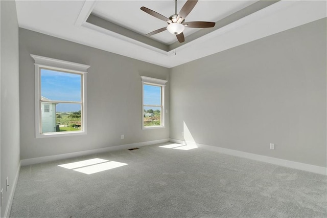 3707 NE 90th St, Kansas City, MO 64156 - unfurnished room with carpet flooring, a ceiling fan, and a tray ceiling