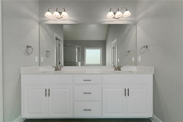 3707 NE 90th St, Kansas City, MO 64156 - full bath featuring double vanity and a shower stall