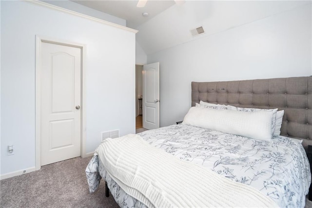 22833 W 44th St, Shawnee, KS 66226 - bedroom with lofted ceiling, carpet, and a ceiling fan