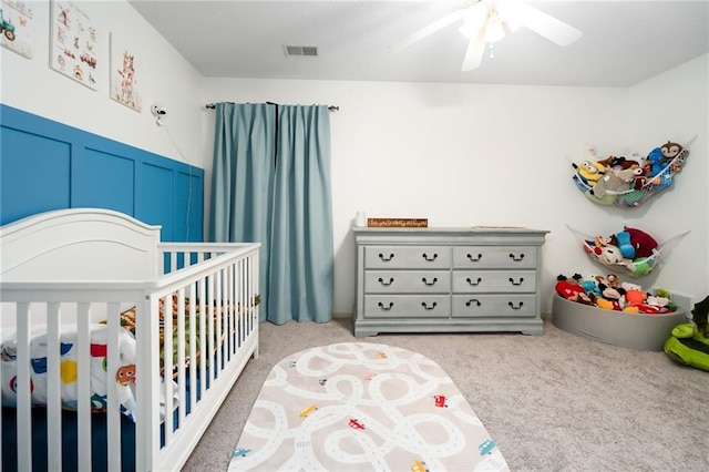 22833 W 44th St, Shawnee, KS 66226 - carpeted bedroom with a nursery area and ceiling fan
