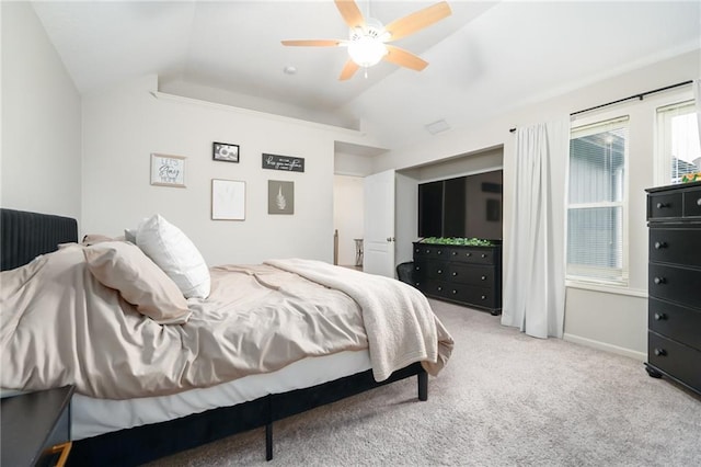 22833 W 44th St, Shawnee, KS 66226 - bedroom featuring vaulted ceiling, carpet, and ceiling fan